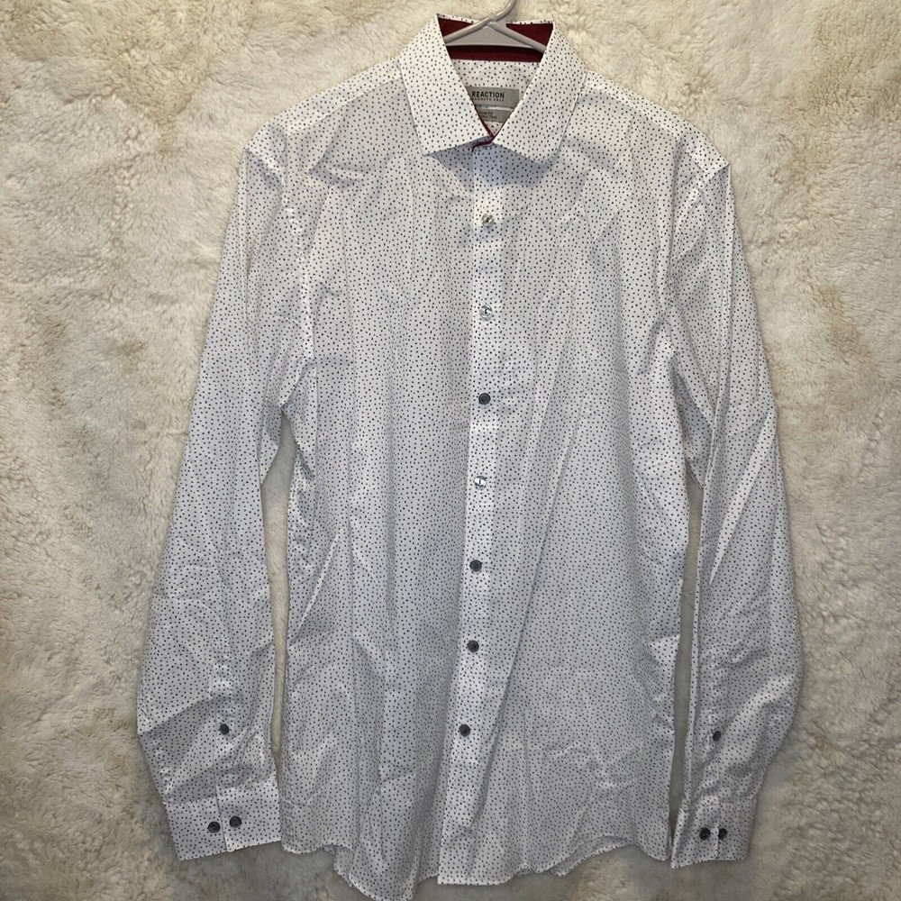 Kenneth Cole Reaction Men’s White Slim Fit Button Up Size M